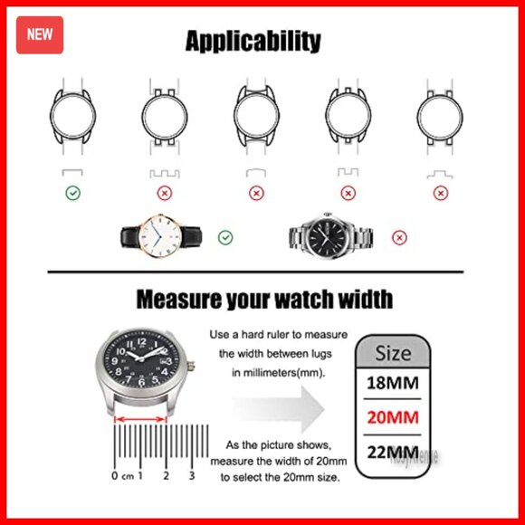 Extra Long Italian Leather Watch Strap 18mm 20mm 22mm 24mm Width main image 6
